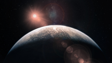Mercury planet solar lens flare.