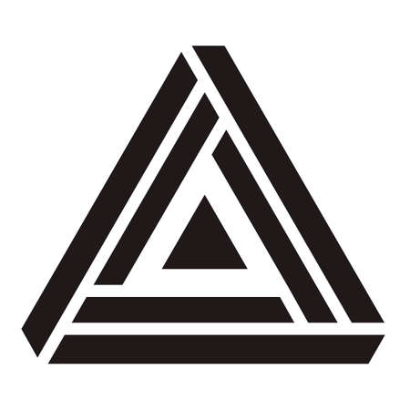 Penrose triangle, Illusion triangle vector illustration, design elementのイラスト素材