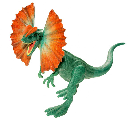 Dinosaur toy figure, isolated on whiteの写真素材