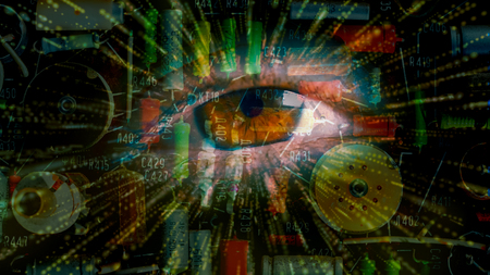 Techno geometric modern science abstractの写真素材