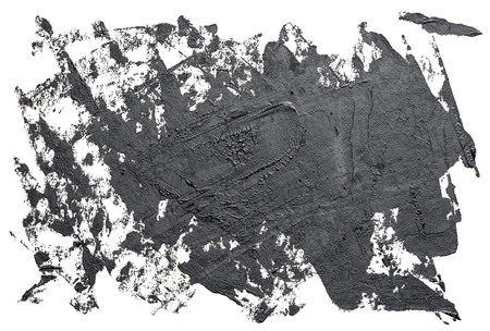 Grunge splash banner - hand drawn black brush strokes oil paint isolated on white background.の写真素材