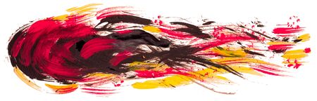 Oil paints spot, in the form of a comet with a bunch at the beginning and a tail on the end.の写真素材