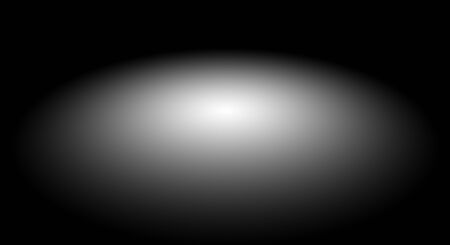 One white circle oval light on the floor isolated on black  for your design in lighten mode.