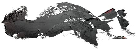 Hand drawn isolated paintbrush curved stripe with dirty black color esp 10 vector illustration.のイラスト素材