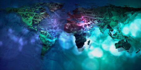 World map global technology.
