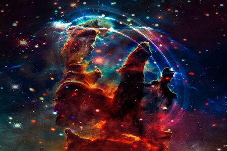 Collage on space, science.の写真素材