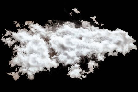 Single white cloud isolated on blackの写真素材