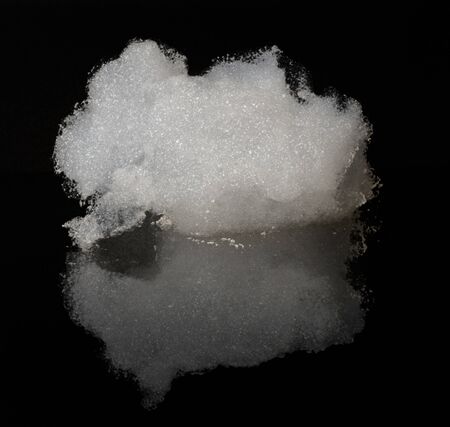 White foam with reflection isolated on black background. Template for adding to your photos - just...