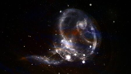 Spiral galaxy in deep space.