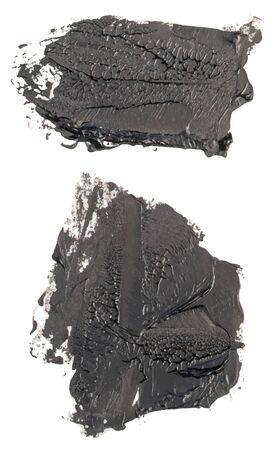 Hand drawn isolated paintbrush spots with dirty black colorのイラスト素材