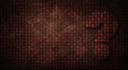 Question mark icon isolated on special red banner background 3d render abstract illustration.の写真素材