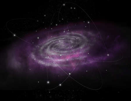 Black hole  nebula over colorful stars and cloud fields in outer space. Abstract space wallpaper. Elements of this image furnished by .の写真素材