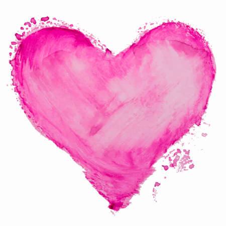 Heart shape hand drawn watercolor background EPS10 vector illustration. Grunge texture for text design, label, valentines day.のイラスト素材
