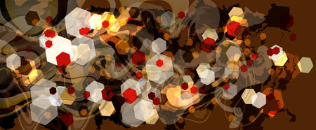 Abstract multicolor hecagonal cells background layered eps10 vector illustration. You can add your own text under one of the template layers and lower the transparency.のイラスト素材