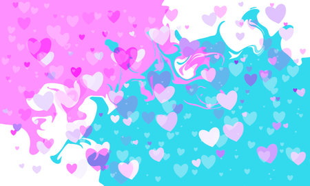 St Valentines day background with hearts and curves isolated on white background layered  vector illustration.のイラスト素材