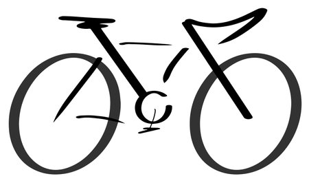 Bicycle stylized modern outline drawing eps10 vector illustration isolated on white background.のイラスト素材