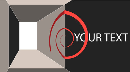 Abstract hole in the wall in the form of a window, a spiral and a place for your text, layeredのイラスト素材