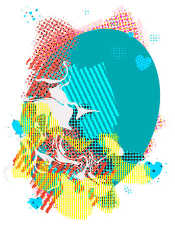 Easter egg abstract bright multicolor pattern layered eps10 vector illustration isolated on white background.のイラスト素材