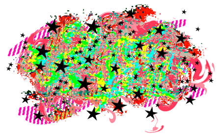 Beautiful abstract spot graffiti vector illustration isolated layers on white background.のイラスト素材