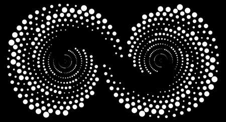 White vortex halftone dots. Spiral form. Geometric art. Infinity icon eps10 vector illustrarion.のイラスト素材