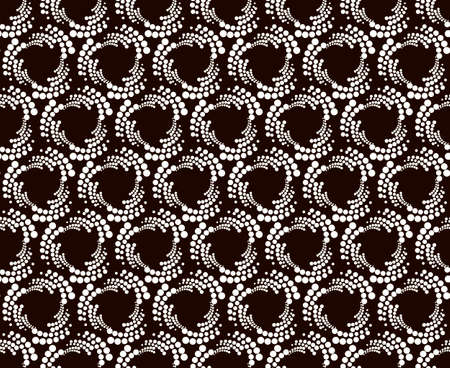 Seamless pattern with halftone hexagon dots in vortex form. Geometric art eps10 vector.のイラスト素材