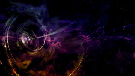 Abstract black hole spiral background among dust and stars.の写真素材