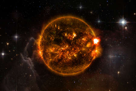 The sun at the universe. Elements of this image furnished by NASA.