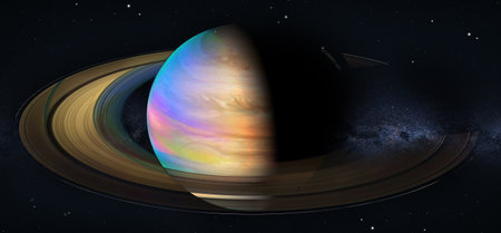 Saturn planet in space. Elements of this image furnished by NASA.の写真素材