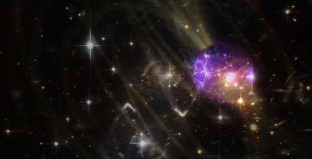 Sci fi galaxy in space and mystic planet.の写真素材
