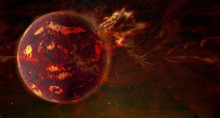 Huge dark star sun.の写真素材