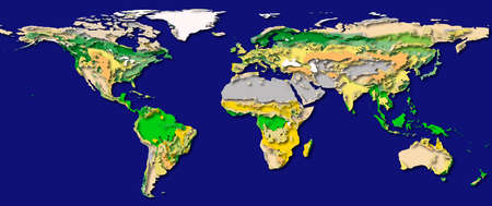 Layered world map with shadows, elements of this image furnished by NASA.の写真素材