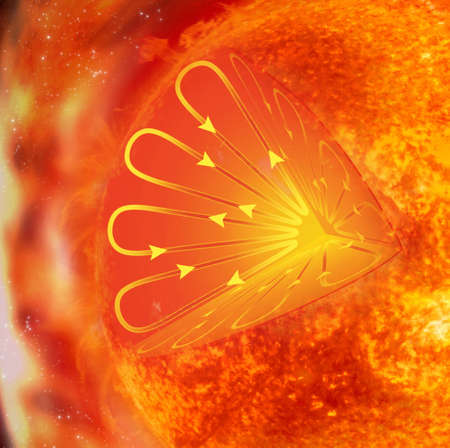 Sun cross section. The elements of this image furnished by NASA.の写真素材