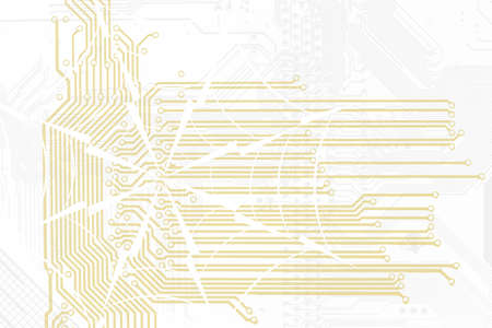 Conceptual background for your text. Information technologt motherboard silhouette pattern with spider web.の写真素材