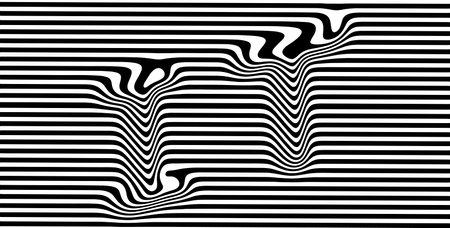 Distorted IT text on a striped black and white background. EPS10 vector illustration.のイラスト素材