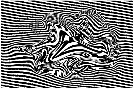 Curved area of striped surface, abstract distorted background. EPS10 vector illustration.のイラスト素材