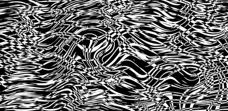 Abstract pattern with distorted stripes black and white background. EPS10 vector illustration.のイラスト素材