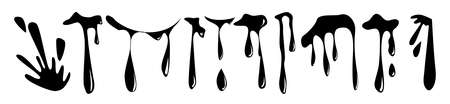 Smudges of paint and stains. Set of design elements isolated on white background. EPS10 vector illustration.のイラスト素材