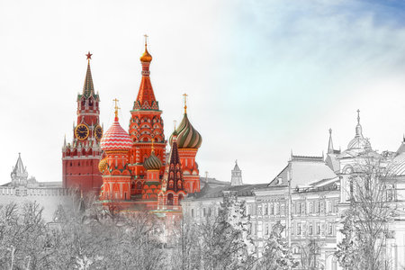 St. Basil Cathedral, Red Square, Moscowの写真素材