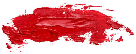 Textured red oil paint brush stroke, eps 10 vector illustration isolated on white background.のイラスト素材