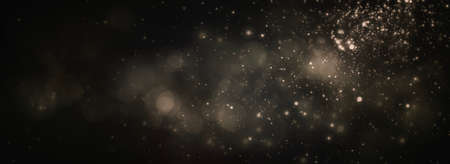 Christmas blur lights. Abstract light and snow circular bokeh New year background.の写真素材