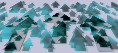 Three arrows on arrows background in perspective, up direction.の写真素材