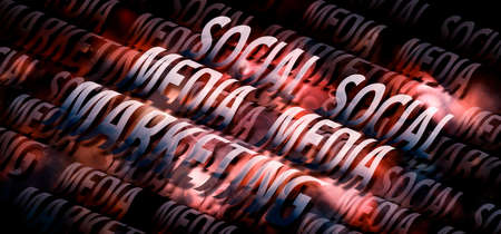 Pattern from waves of Social media marketing inscriptionsの写真素材