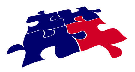 Puzzle pieces in perspective, eps10 vector illustration.のイラスト素材