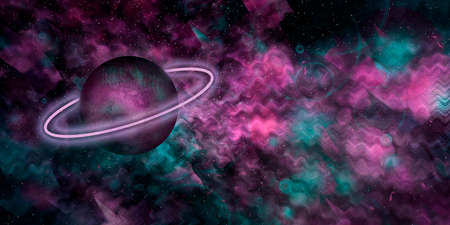 Alien planet in space.の写真素材