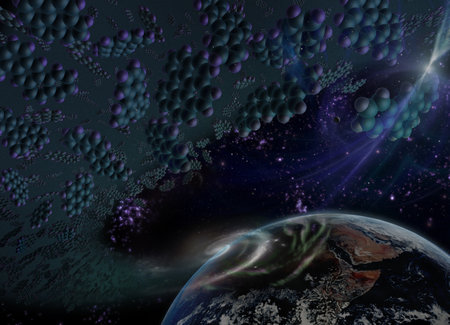 Bacteria storm the Earth from space. Elements of this image furnished by .