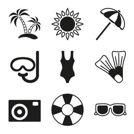 Travel and vacation icons set.のイラスト素材