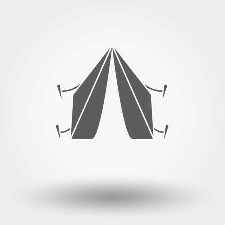 Tourist tent. Single flat icon on white background. Vector illustration.のイラスト素材