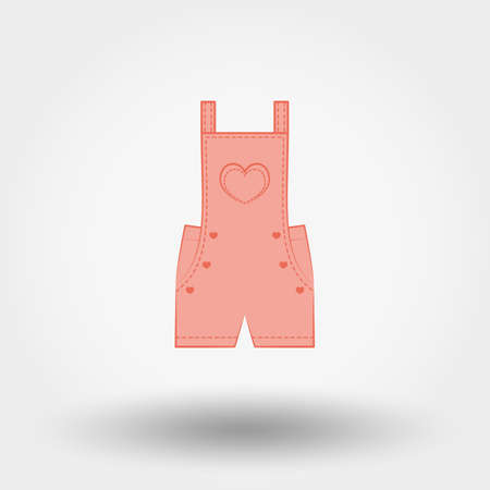 Rompers. Icon for web and mobile application. Vector illustration on a white background. Doodle, cartoon style.のイラスト素材
