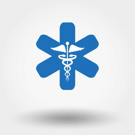 Caduceus sign. for web and mobile application. Vector illustration on a white background.のイラスト素材