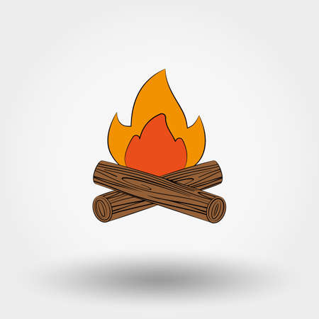 Bonfire. Icon for web and mobile application. Vector illustration on a white background.のイラスト素材